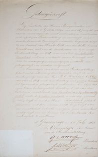 Verleihung der Goldmedaille für das Gemälde "een landschap bij stormachtig weder" von B.C. Koekkoek