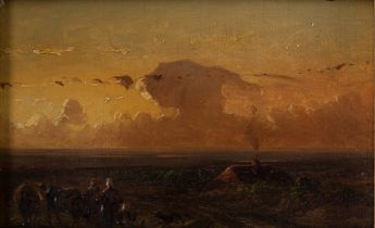 Heidelandschaft bei Dämmerung