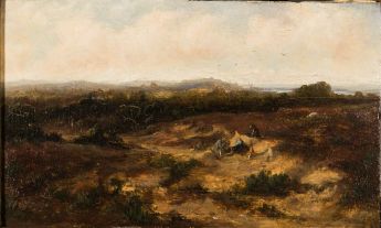 Rastende Jäger am Heiderand