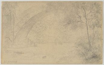 Blick durch eine Brückenwölbung