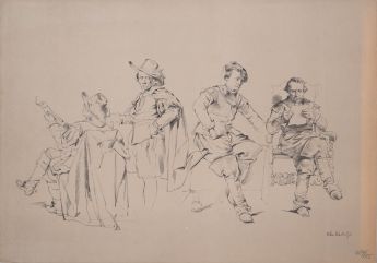 Figurenstudie fünf Männer