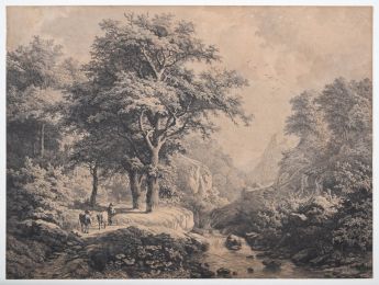 Bachlandschaft mit einem Kuhhirten