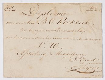 Diplom für an B.C. Koekkoek, 1831-1832