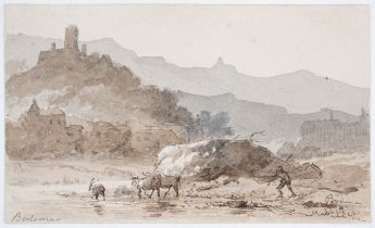 Flußtal mit Burgruine