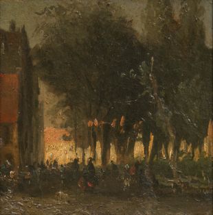 Figuren in einem Stadtpark