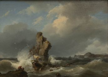 Schiffbruch an Felsen