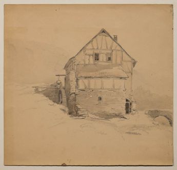 Fachwerkhaus mit Wasserrad