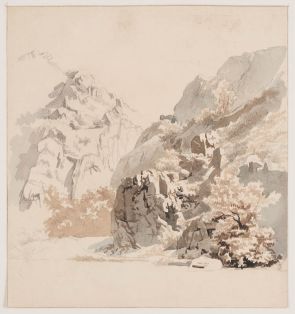 Flusstal mit Zwei Felsformationen