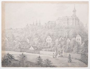 Blick auf Schwanenburg und Stiftskirche in Kleve