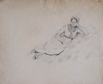 Figurenstudie liegendes Mädchen