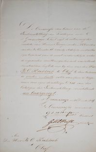 Verleihung der Goldmedaille für Gemälde "een bosgezigt" von B.C. Koekkoek