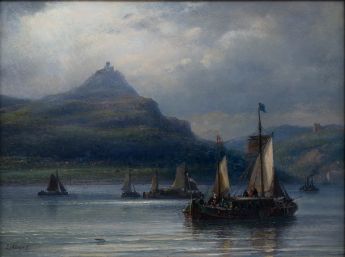 Ansicht auf Rhein und Drachenfels