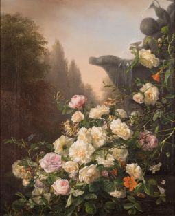 Blumenstillleben mit Brunnenschale