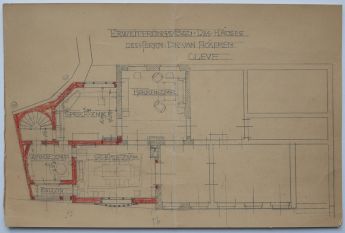 Plannungszeichnung zur Erweiterung Haus Koekkoek 1909