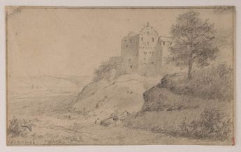 Burgruine mit Blick in Flusstal