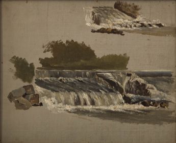 Zwei Studien eines Wasserfalls