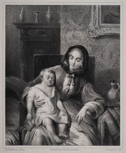 Genreszene mit Mutter und Kind