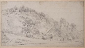 Niederrheinische Katen am Berghang (Beek)