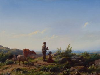 Panoramalandschaft mit Hirten