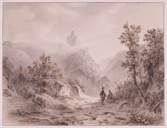 Zwei Zeichner im Gebirge