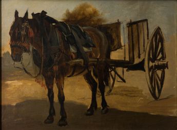 Pferd vor einem Karren