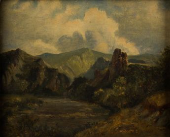 Gebirgslandschaft mit Fluß