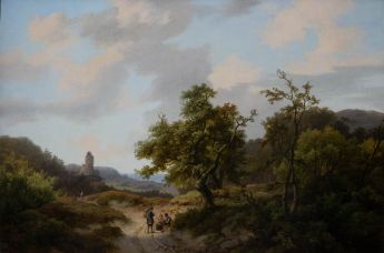 Waldlandschaft mit Burg, 1858