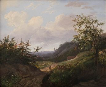 Berglandschaft mit Hohlweg