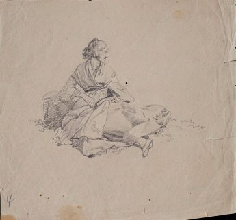 Figurenstudie sitzende Frau