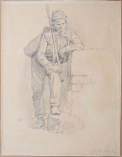 Stehender Wanderbursche