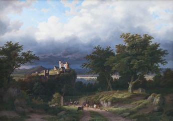 Landschaft mit aufziehendem Gewitter