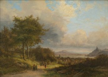 Phantasielandschaft mit Drachenfels