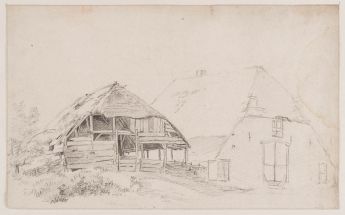 Bauernhaus mit hölzernem Stallgebäude