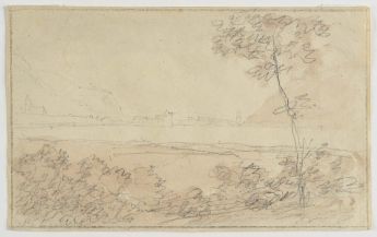 Flusslandschaft mit Stadt