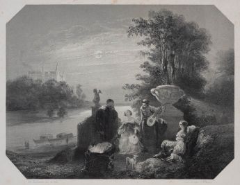 Landschaft bei Mondlicht