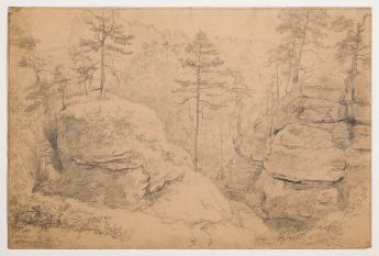 Kleines Tal mit Felsenwand