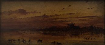 Abendlandschaft mit Enten