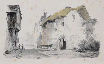 Blick in die Straßenflucht eines Dorfes